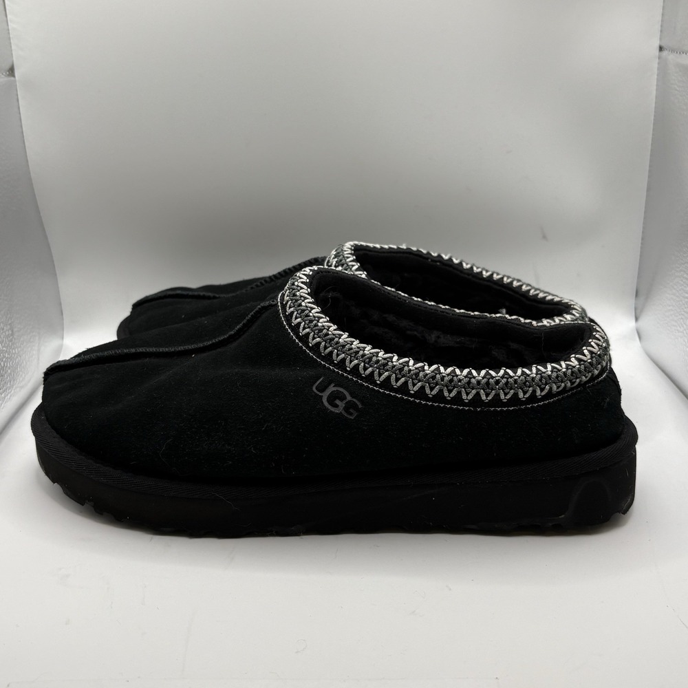 Ugg Shoes Womens Tasman 5955 Slipper Black Suede Split Toe Comfort Slip On Sz 10